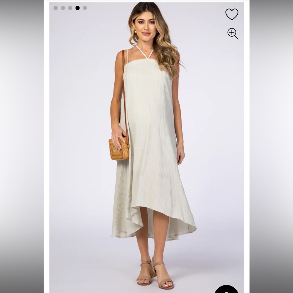 Pinkblush | Waverleigh Grey textured maternity dress